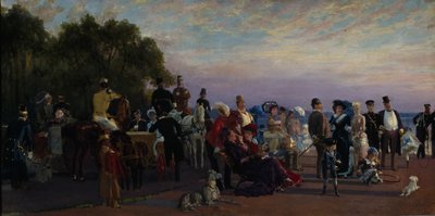 On the spit of Island Strelka, 1870s by Konstantin Apollonovich Savitsky