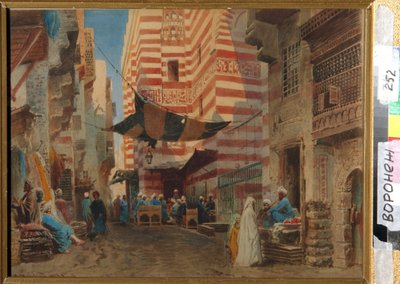 In the Streets of Cairo (Egypt). by Konstantin Egorovich Makovsky