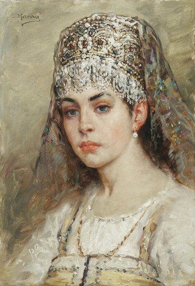 Portrait of a Boyar Woman by Konstantin Egorovich Makovsky