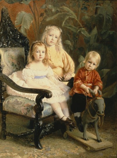Portrait of the Stasovs Children by Konstantin Egorovich Makovsky
