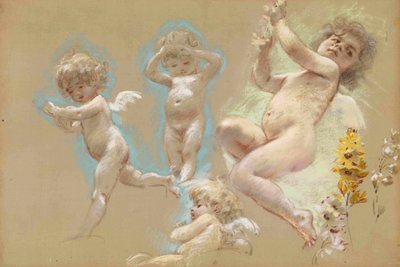 Putti. Interior Décor of the Baron von Dervis Mansion in Petersburg by Konstantin Egorovich Makovsky