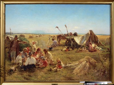 A Peasant Meal at Harvest Time by Konstantin Egorovich Makovsky