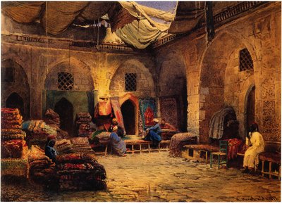 The Carpet Shop in Cairo, 1875 by Konstantin Egorovich Makovsky