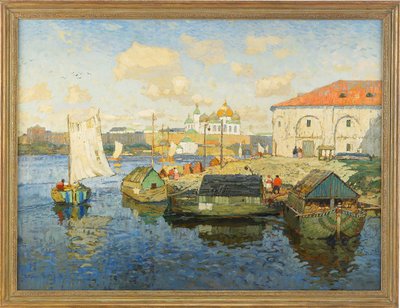 Town on the Volga River by Konstantin Ivanovich Gorbatov