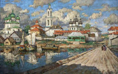 View of an Old Town by Konstantin Ivanovich Gorbatov