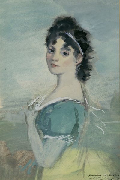 Natasha Rostova. Illustration for the Novel War and Peace by Leo Tolstoy, 1944-1947 by Konstantin Ivanovich Rudakov