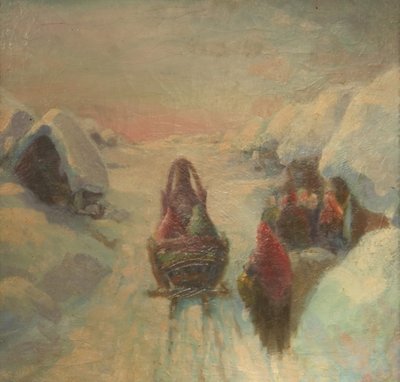 Winter. Sledge Driving by Konstantin Konstantinovich Pervukhin