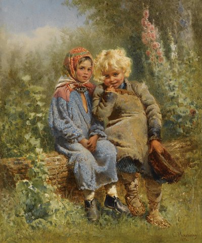 Peasant Children at Rest by Konstantin Makovsky
