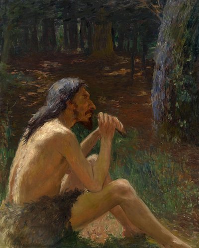 Caveman Playing the Flute by Konstantin Pavlovich Kuznetsov