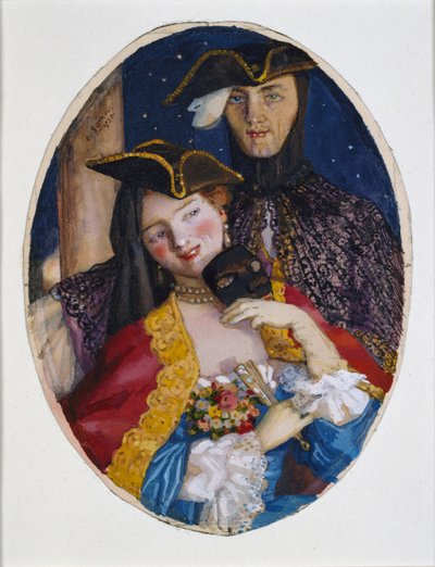 Couple Dressed for a Venetian Carnival by Konstantin Somov