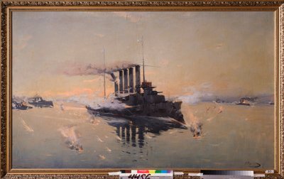 Cruiser Askold at the Battle of the Yellow Sea on 10 August 1904 by Konstantin Veshchilov