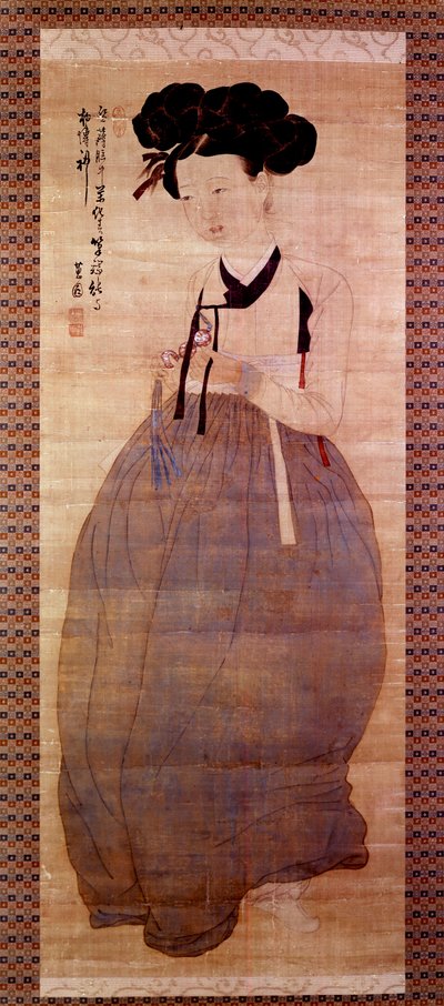 Korean art: Portrait of a geisha by Korean School