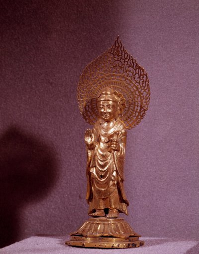 Representation of the Buddha Amitabha, gold statuette. Silla period. 7th-8th century. National Museum of Korea by Korean School
