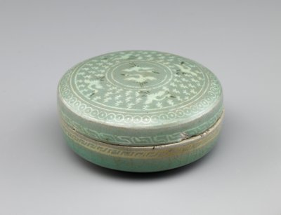 Covered box with inlaid design of cranes and clouds, second half of 13th century by Korean School