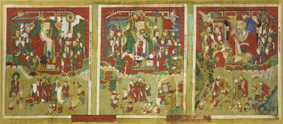 Three of the Ten Kings of Hell by Korean School
