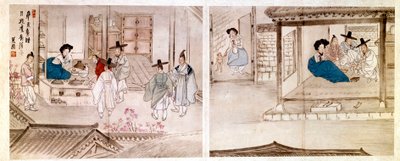 Korean Art: Scenes in the House of a Geisha by Korean School