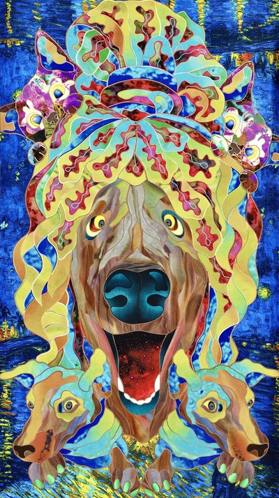 Colorful Mosaic Dog by Kostyantin Malginov