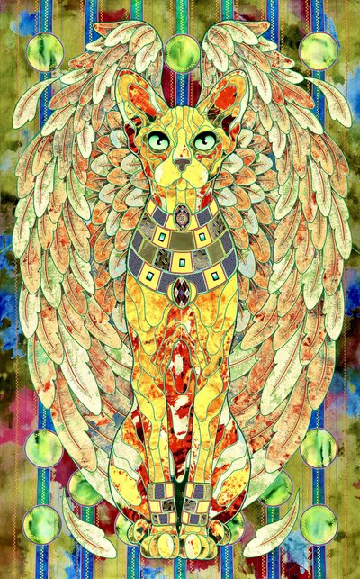 Regal Winged Sphynx Cat by Kostyantin Malginov