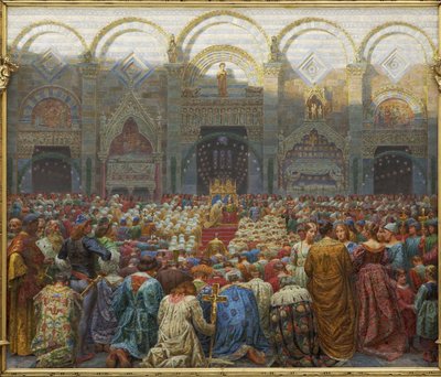 The Mystical Wedding Between the Bishop and the Abbess of Pistoia by Kristian Zahrtmann