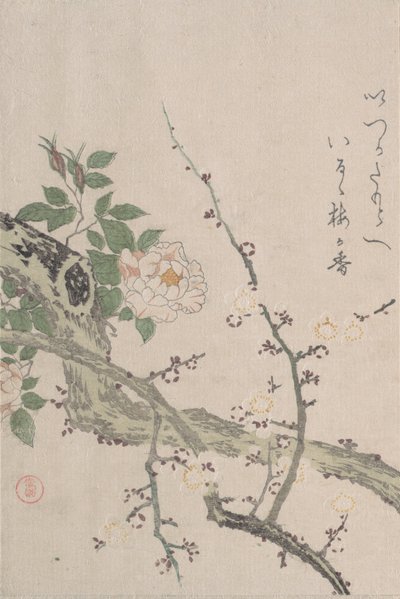 Roses and Plum Blossoms by Kubo Shunman