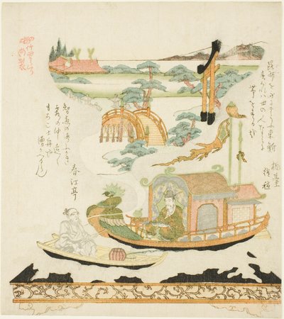 Takeda Mechanical Device: Haku Rakuten (Chinese: Bai Juyi) and the Fisherman by Kubo Shunman