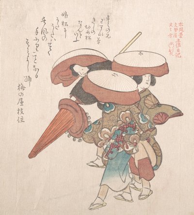 Three Dancers of Sumiyoshi or Suminoye, 19th century by Kubo Shunman
