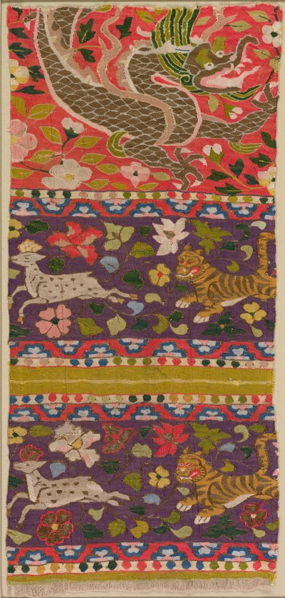 Tigers Chasing Deer, with Dragon by Kubo Shunman