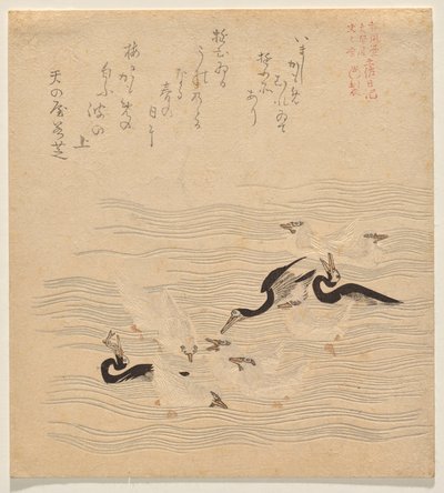 Where the Cormorants and Sea Gulls Gathered and Played, from the Series Tosa Nikki by Kubo Shunman