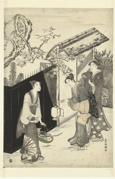 The House of the Kyoka Poet at Night by Kubota Shunman
