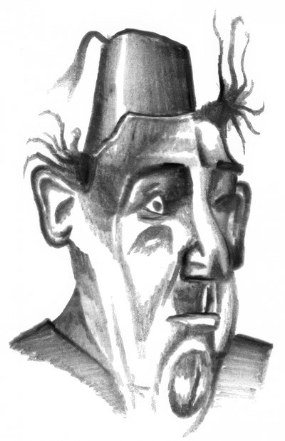 Abstract Fez Hat Portrait by Kulik