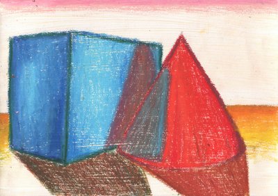Blue Cube Red Cone by Kulik