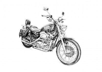 Classic Motorcycle Drawing by Kulik