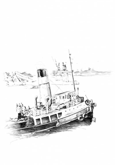 Classic Tugboat Sketch by Kulik