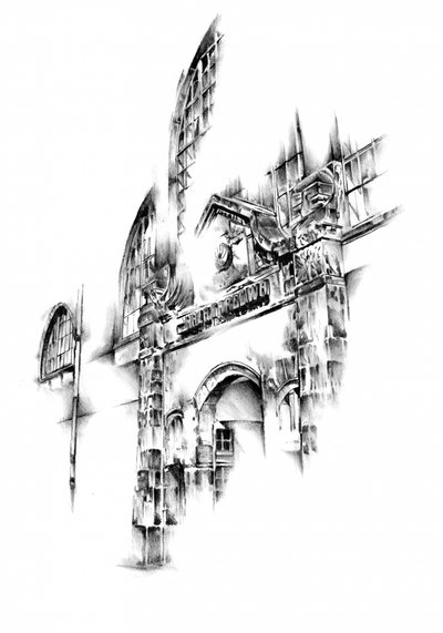 Deconstructed Architecture Sketch by Kulik