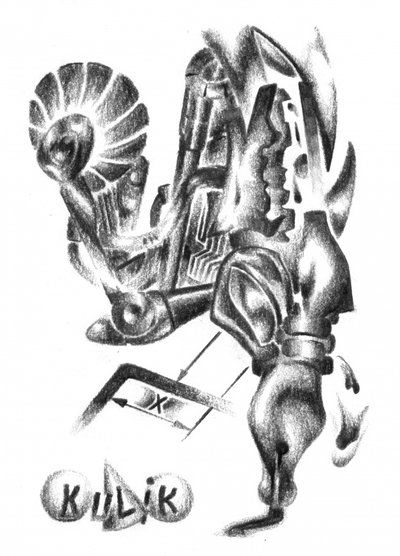Futuristic Robot Drawing by Kulik