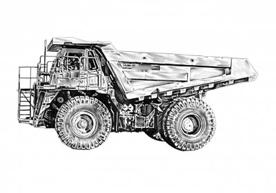 Industrial Mining Truck Sketch by Kulik