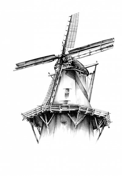 Majestic Windmill Illustration by Kulik