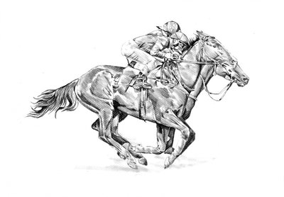 Racing Horse and Jockey by Kulik