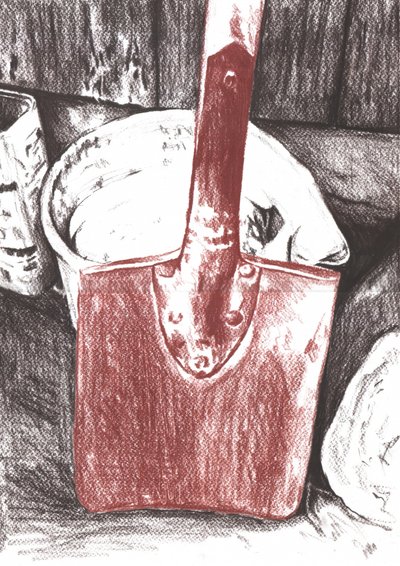 Red Shovel Sketch by Kulik