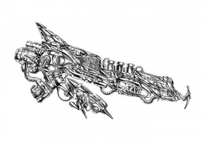 Science Fiction Cyborg Art Drawing Sketch 110 by Kulik