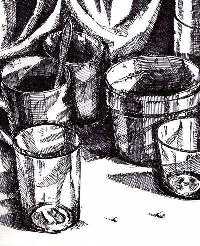 Still Life with Glasses by Kulik