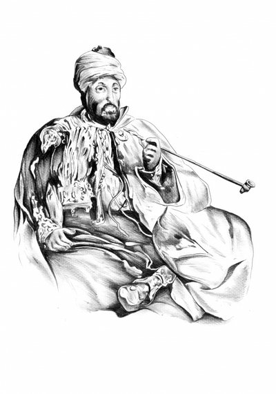 Turbaned Man with Pipe by Kulik