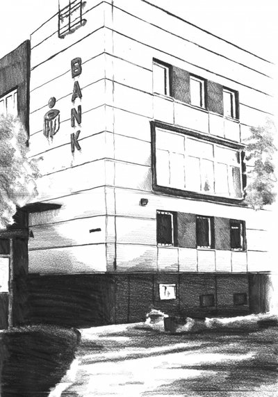 Urban Bank Building Sketch by Kulik