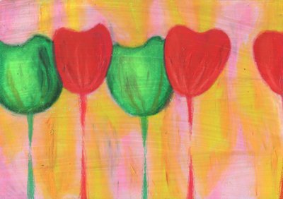Vibrant Abstract Tulips by Kulik