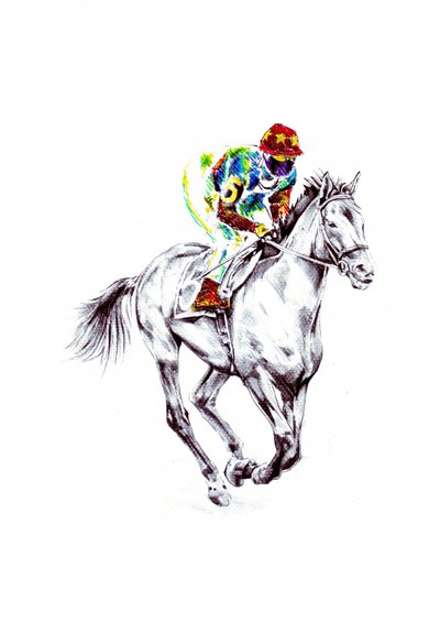 Vibrant Galloping Race Horse by Kulik