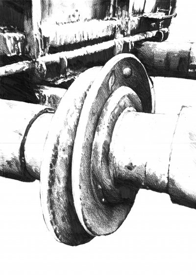 Vintage Industrial Wheel by Kulik