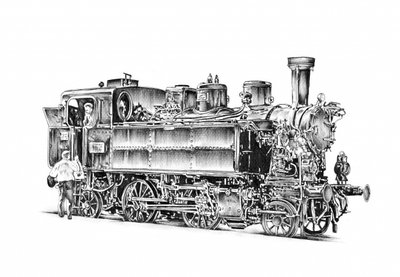Vintage Steam Locomotive by Kulik