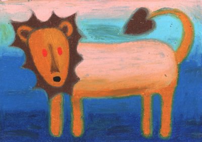 Whimsical Blue Lion by Kulik