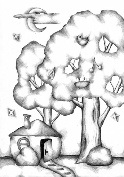 Whimsical Night House by Kulik