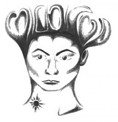 Woman with Heart Hair by Kulik
